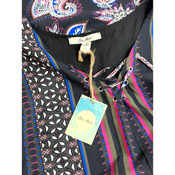 Ella Moon Dress Big Bell Sleeves Multicolor Paisley‎ Size XL Boho Goth Artsy NWT - Picture 10 of 16